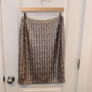 NWT J.Jill Stretch Sequin Pencil Skirt